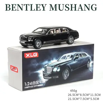 1:24 High Simitation Car for Bentley Mulsanne Extended Edition Alloy Metal Vehicle Model Igračke With Sound Light Open Doors