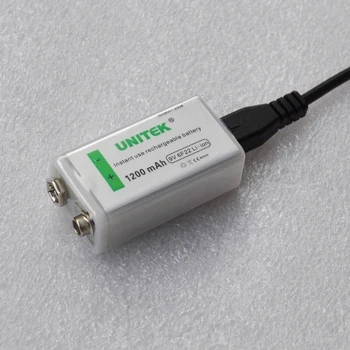 1PCS USB 9V punjiva litij-ionska baterija od 1200mAh 6F22 li-ion ćelija za mikrofon, KTV gitaru ekvilajzer dima alarm multimetar