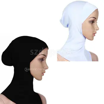2/komplet muslimanska puna kapa hidžab poklopac Islamski Underscarf šlem bijela i crna