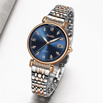 2020 SUNKTA rose gold ženski sat moda jednostavne Kvarcni ručni satovi satovi za najbolji brand luksuzni satovi Relogio Feminino