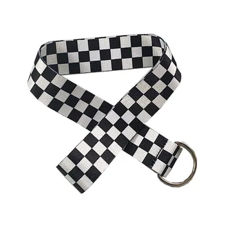 2020 moda punk kockice Bedreni Pojas je dugačak crni i bijeli pokrivač šahovska par kockice platnu žene novi zona poklon