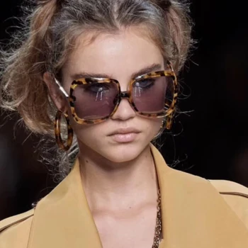 2020 nova moda trg gradijent ispunjava sunčane naočale za žene stare prevelike leopard print elegantne Ženske sunčane naočale crne nijanse