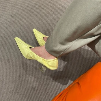2021 novi kvadratnom čarapa žene pumpe Crystal visoke pete Ženske cipele proljeće retro party cipele vjenčanje žene zapatos femenino