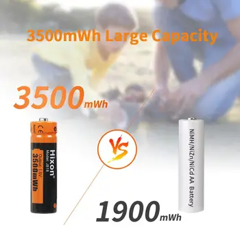 3500mWh 1.5 V AA litij baterija baterija baterija baterija baterija s 4-слотным punjačem, stalni izlaz 1.5 V 1200 ciklusa [4 baterije i 1 зарядник]