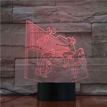3D-lampa sportski odbojka 7 boja s daljinskim baterijskim napajanjem atmosfera personalizirane dekor za sobnoj led žarulje Night Light
