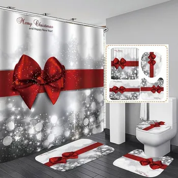 4kom romantični luk ispis wc kupatilo mat i tuš zavjesa skup tuš zavjesa wc tepih U kvadratnom tepih dekor kupatilo