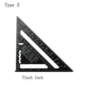 7 / 12Inch metrički aluminijska legura metrički trokut, ravnalo kvadratnom trokut, kut kutomjer za obradu drveta Mitra mjerni alati