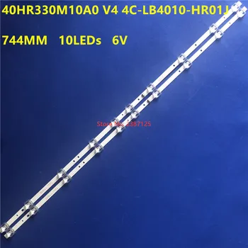 744mm 10LEDs LED backlight Strip (6V) 40HR330M10A0 V4 4C-LB4010-HR01J za TCL 40F6F 40L2F 40D610X2 40L2800C 40S6500S 40S6500