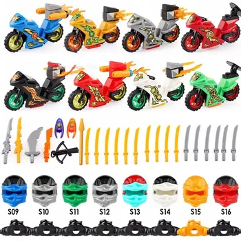 8 kom. Mirage Ninjagoed cool motocikl s oružjem dječji brojke ranog odgoja i obrazovanja postavlja cigle igračke za djecu poklon