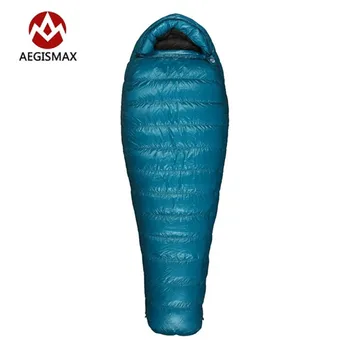 AEGISMAX m3 produljio Mumija vreća za spavanje ultralight 95% bijela guska dolje kutija deflectors zima vanjski kamp planinarenje