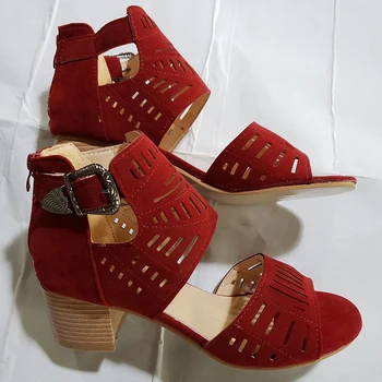 Berba выдалбливают sandale prosječna peta ljeto skliznuti na Bravu Ženske cipele umjetna vanjski čarapa random vjenčanje pumpe žene sandale