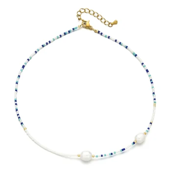 Boho Glass MIYUKI Beads DIY slatkovodne ogrlice ogrlice prirodni biseri privjesak ogrlice za žene Vjenčanje je Dan Rođenja nakit poklon
