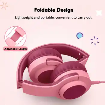 Dječji slušalice Head-mounted Children Safe Volume buke sklopivi stereo 93dB 3,5 mm slušalice za telefon