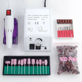 Električni nokte drill stroj nokte rezač za nokte oprema pedikura manikura stroj 12шт kvarc uređaja za manikuru