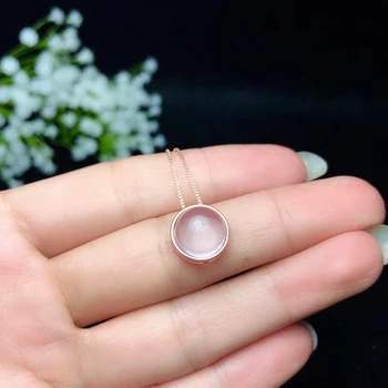 Fin roza kvarc dragulj privjesak ogrlica 925 Srebro ogrlica 10*10 mm veličina dragulj luckystone djevojka rođendanski poklon prodaja