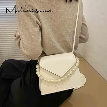 Francuski šik stil ženska torba mala četvrtasta torba sa perlicama lanca elegantne ženske mini torbe, dizajnerske torbe 2020 trend