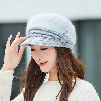 Hot žene кроличий krzno pletene kape svakodnevnica je puna boja jesen djevojke zimska kapa ženski hauba kape Boina Feminino
