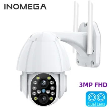 INQMEGA 3MP FHD PTZ Wifi Camera Auto-tracking IR CCTV Kamera Outdoor 3.6 mm+12mm Dual Objektiv 4X Zoom Speed Dome Smart IP Camera