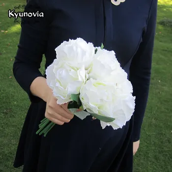 Kyunovia umjetna svila Božur DIY svadbeni buket, Buket svadbeni nakit za Vjenčanje cvijeće buket D84