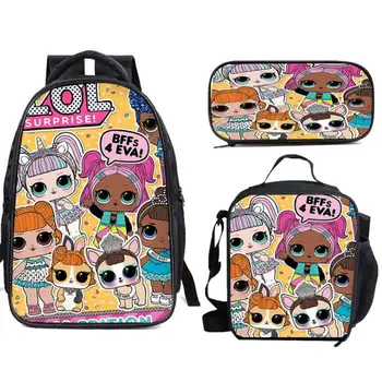L. O. L. Iznenađenje ! 3pcs školski ruksak setovi Dječje knjige torbe LOL lutka ispisuje na zaslonu početni ruksak teen dječaci djevojčice školske torbe