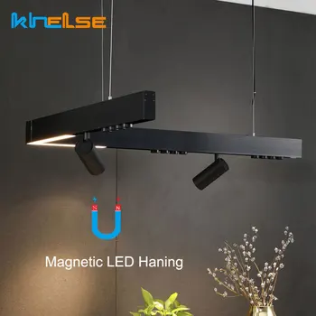LED linijski bar dugi niz moderan magnetic track lampa kuhinja s blagovaonicom linija ured poslovna rasvjeta visi unutarnji dekor