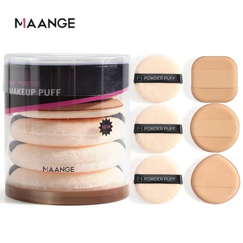 MAANGE 6pcs Professional Round Shape Face, Body Powder Foundation Puff Portable Soft Cosmetic Puff Šminka Sponge Lot for Women