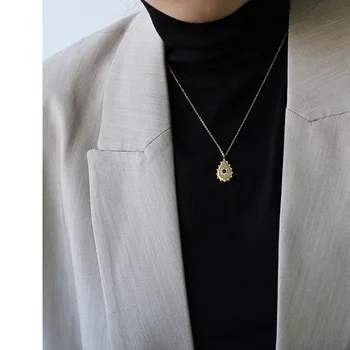 MODAGIRL kapi vode sunce privjesak ogrlica sa kubični cirkon od nehrđajućeg čelika zlatni lanac ogrlica moda estetski ukras za žene