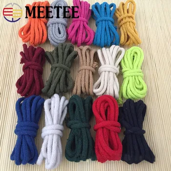 Meetee 20M 5mm tkani pamuk uže 16 vlasi solidan kabel za hlače struk jak konop odjeća torba DIY umjetnički ručni rad, pribor