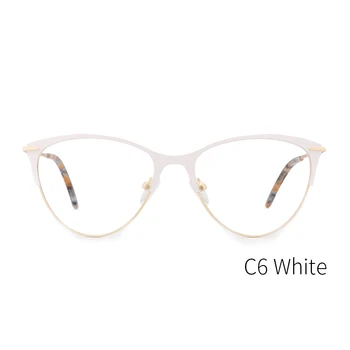 Metalni okvir za naočale za žene recept optički Mačje oči naočale okvir Bijeli Popularne sunčane naočale visoke kvalitete#3751