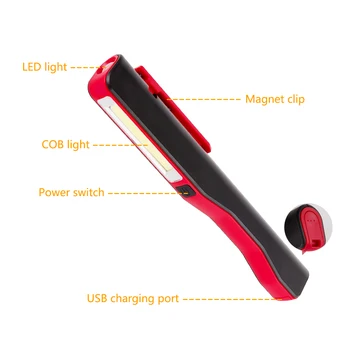 Mini seesnakež kamera za pregled lampa COB LED svjetiljka USB punjenje/AAA tip magnetski radna svjetiljka ručka rotacija isječak Baklja vanjska rasvjeta