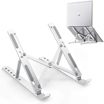 Nosači za prijenosna računala za tablet laptop 10-15.6 cm,stalak od aluminijske legure 6-struka podesiva po visini prijenosni držač za stol