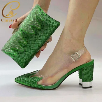 Novi dizajn cipela ženska luksuz 2020 talijanske cipele s odgovarajućim torbama talijanske cipele i torbe set za svadbene zurke