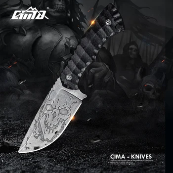 Nož CIMA od nehrđajućeg čelika s fiksnom oštricom s ručkom G10,kožnim ножнами za vanjsku taktičkog opstanak i za svakodnevno nošenje