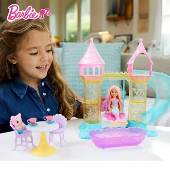 Original Barbie Sirena mali Chelsea dvorac Playset igračka lutka pribor djevojke lutka kuća igračke za djecu Rođendan