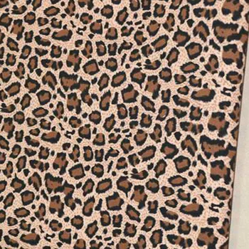 Pamuk viaPhil Brand Seksi Deep Brown Leopard Printed Cotton Canvas Fabric Animal Fabric Patchwork Platno Dress Home Decor