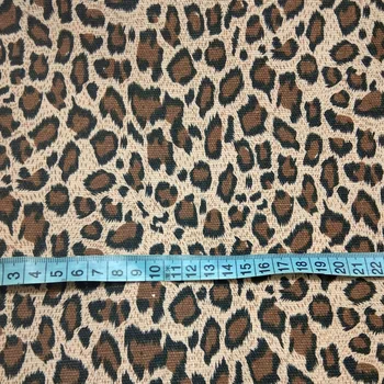Pamuk viaPhil Brand Seksi Deep Brown Leopard Printed Cotton Canvas Fabric Animal Fabric Patchwork Platno Dress Home Decor