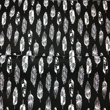 Pamučna tkanina viaPhil 50x105 cm crna bijela olovka tiskanih denim DIY šarenilo tekstilna tkanina doma dekor