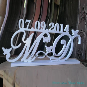 Prezime spremite datum korisničko skup Mr and Mrs Last name Sign Table Decor Mr and Mrs Wedding Sign Table drvene slova
