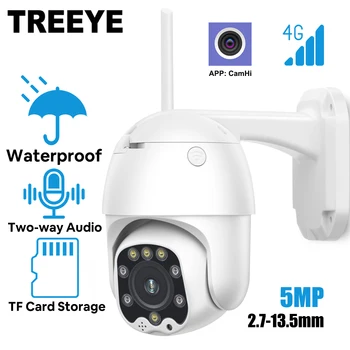 TREEYE 4G PTZ kamera Bežična IP kamera 5MP 2.7-13.5 mm motorizirani Варифокальный HD video nadzor CCTV WIFI vodootporan Camhi