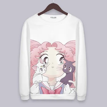 Unisex anime Sailor Moon Цукино Усаги O neck majica pulover jaknu, kaput Sailor Moon Tiba Мамору hoodies veste