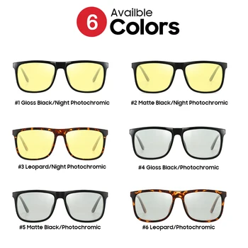 VIVIBEE dan i noć vožnje polarizovana photochromic sunčane naočale muškarci kvadratnom boje promjena svjetlosti naočale TR90 naočale kadar