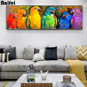 Veliki dijamant slikarstvo križićima apstraktna umjetnost životinja papagaj 5D Dijamant vez mozaik ptice ikona potpuni kvadrat cijele bušilica