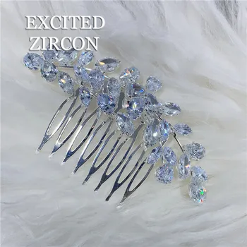 Vjenčanje nevjesta fin moda češalj za kosu klinac šlem elegantan sjajna Cirkon gorski kristal cvijet klinac djevojka nakit