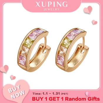 Xuping Jewelry Classic Huggies zlatne naušnice s premazom za žene svakodnevno korištenje 29255
