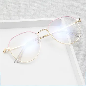Yoovos 2021 okvira za naočale retro ženske rimless za naočale okrugle Okulary Brand Design Eyewear Blue Light Mirror Gafas De Mujer