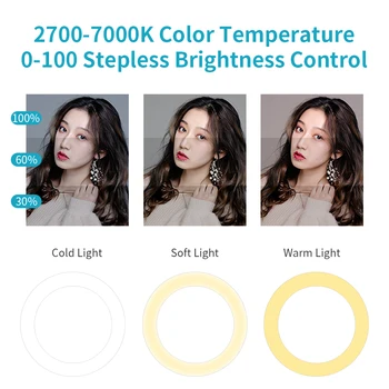 Zanimanje 18inch LED Selfie Ring Light with Tripod Photo Photography Studio Svjetla Phone Ring Lamp For YouTube Video Šminka