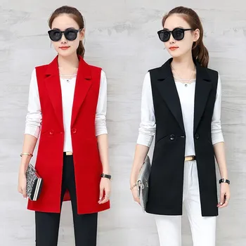 Ženske blazers prodaja sive boje duge tanke jakne čvrste kaput na jedan tanak preklopni ured Lady jakna ženske majice blazer Feminino 3XL