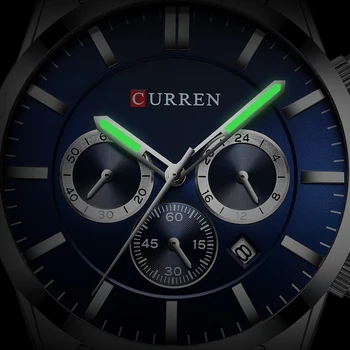 CURREN Watch muške Sportske kvarcni sat od nehrđajućeg čelika, vodootporan muški ručni sat chronograph muški sat datum Relogio Masculino