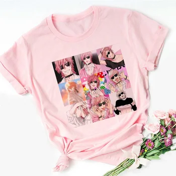 Yarichin Club japanska anime roza majica Ženska Harajuku svakodnevni tees plus size hip-hop slobodan Ulzzang vrhovima stare majice